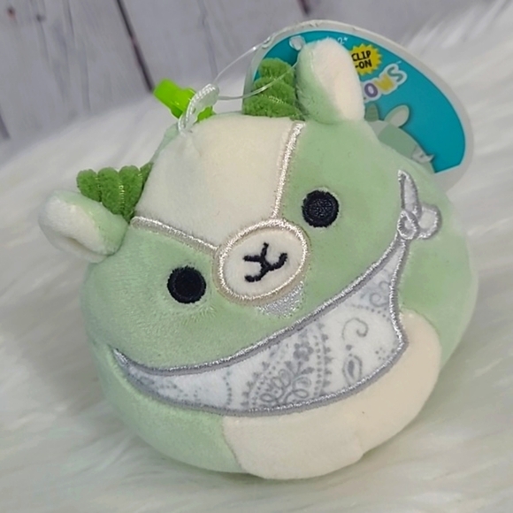 🆕️NWT Squishmallows Official Palmer Green Goat Clip On Collectible Mini Plush - Picture 4 of 13